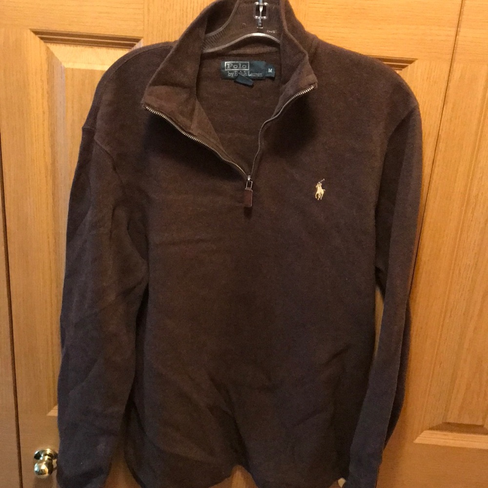 Brown polo quarter zip